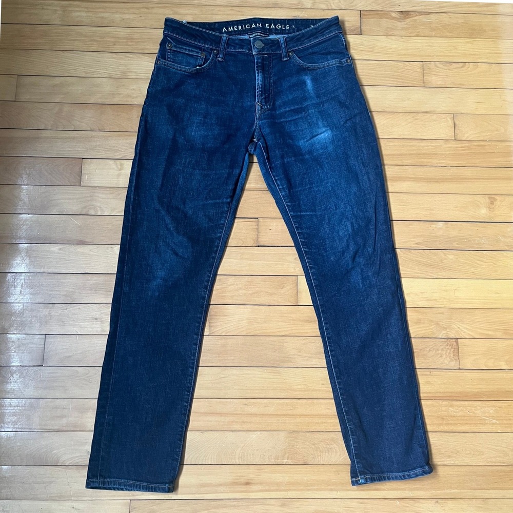 American Eagle Mens Ne(x)t Level Airflex Slim Straight Dark Wash Jeans 32x32
